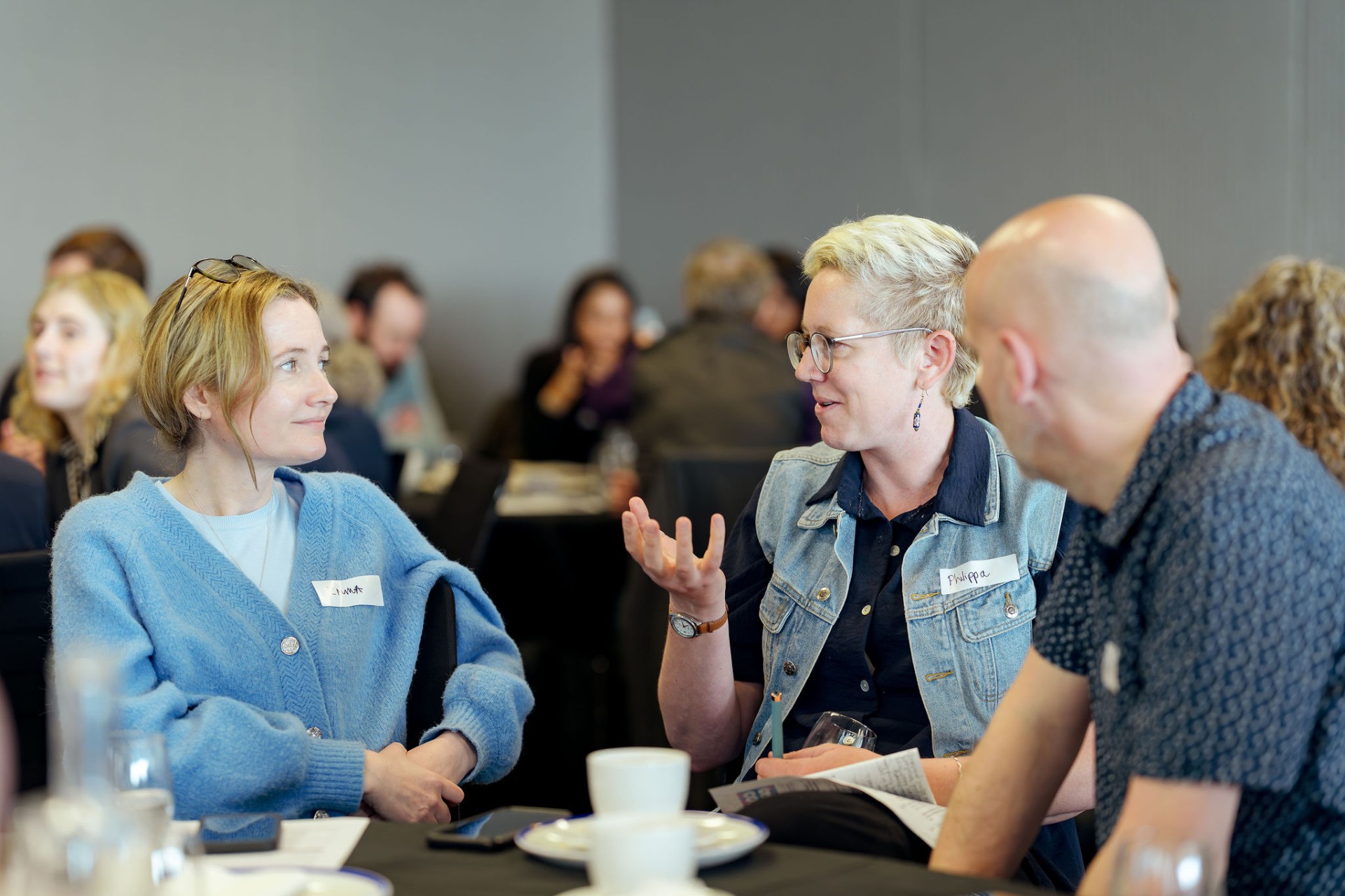 Team discussion at Funders Together